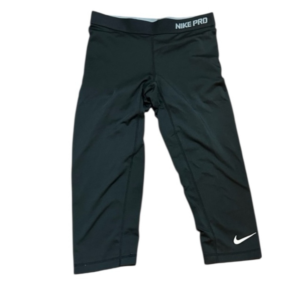 Nike Pro Black Athletic Training Workout Running Compression Leggings Womens